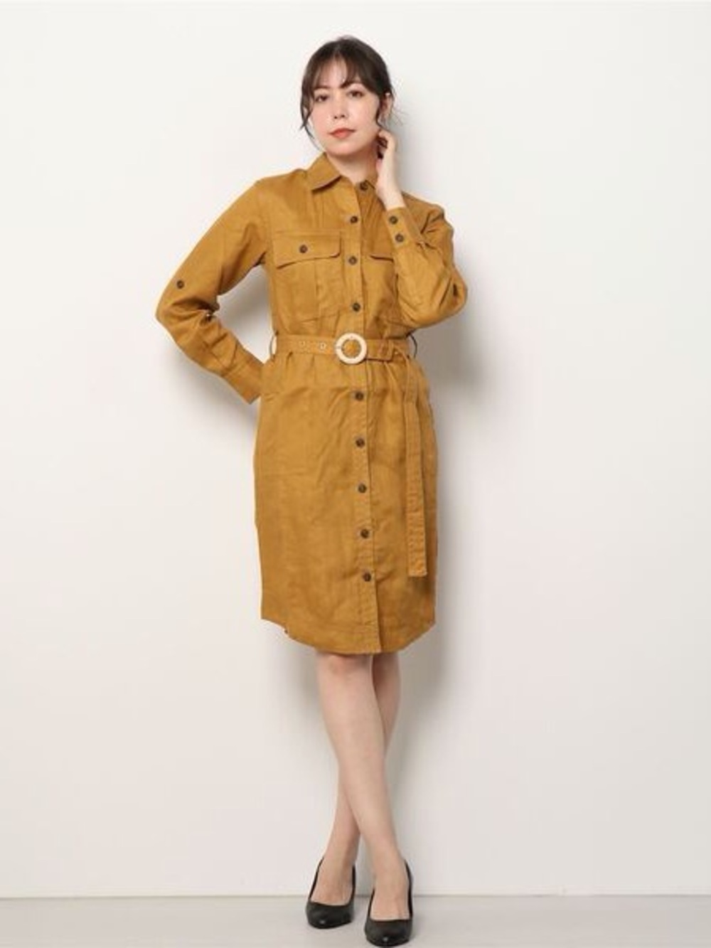 Banana Republic Heritage Linen Midi Shirt Dress